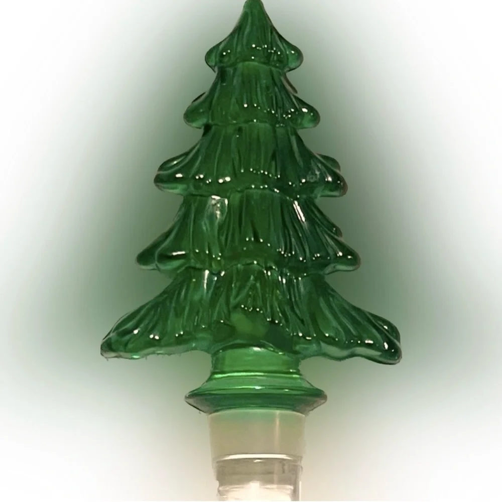 🔴Mikasa Holiday Time Green Austrian Crystal Christmas Tree Wine Bottle Stopper